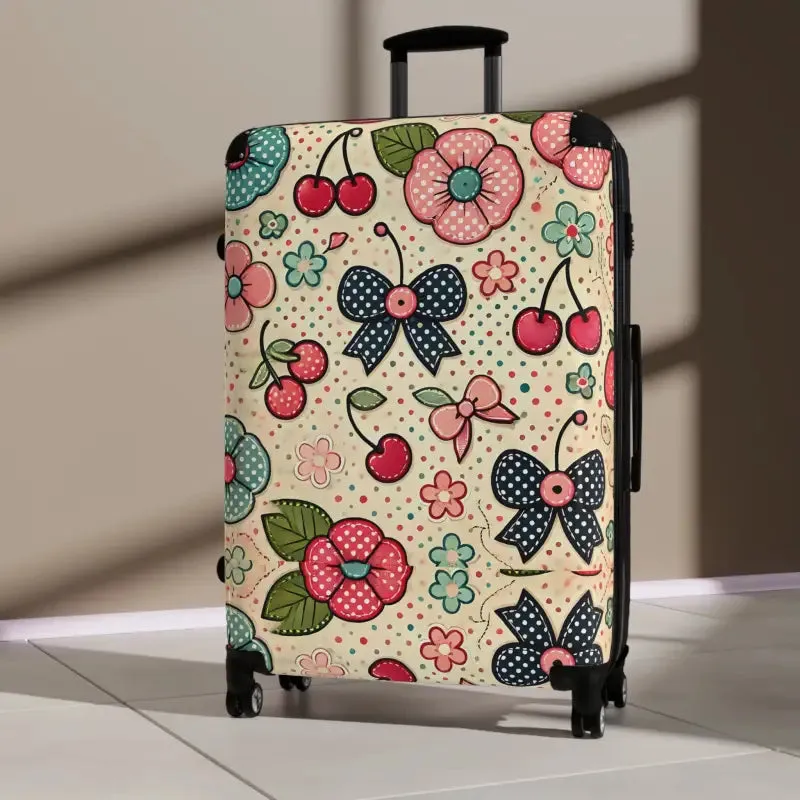 Trendy Floral Print Suitcase for Cool Explorers