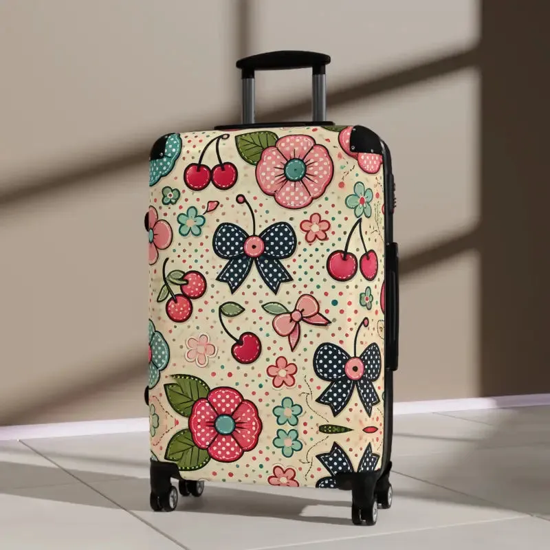 Trendy Floral Print Suitcase for Cool Explorers