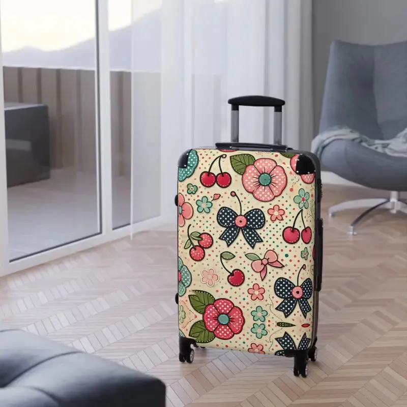 Trendy Floral Print Suitcase for Cool Explorers