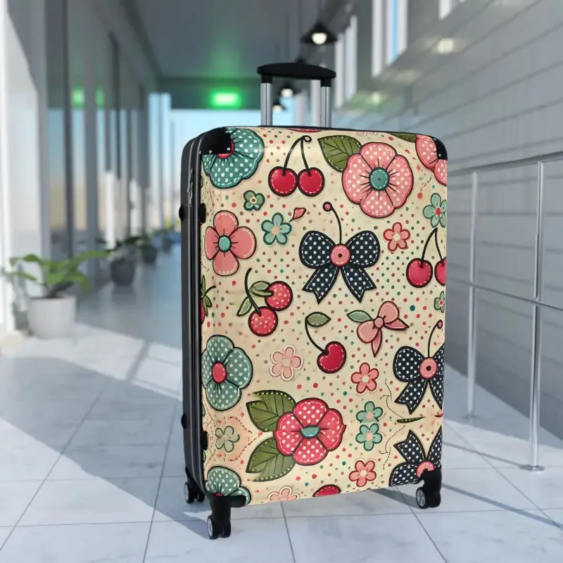 Trendy Floral Print Suitcase for Cool Explorers
