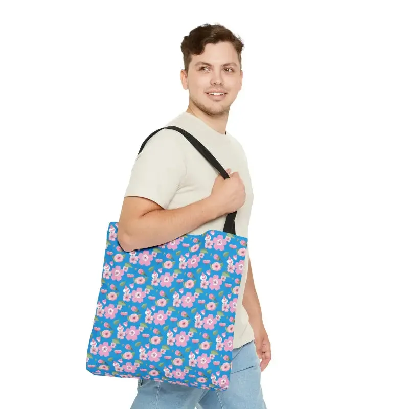 Trendy Print Tote Bag with Floral Pattern