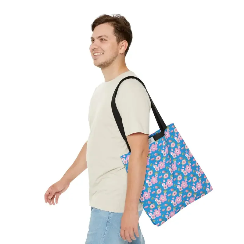 Trendy Print Tote Bag with Floral Pattern