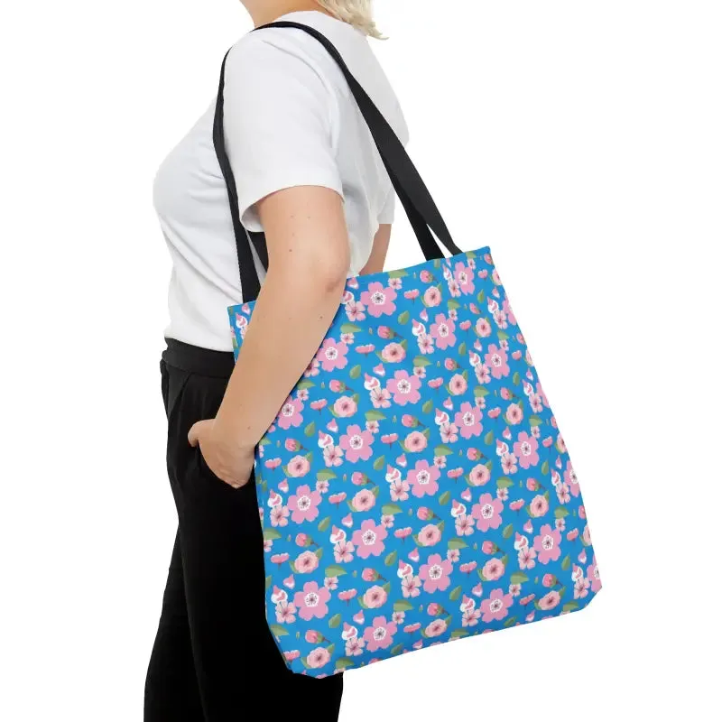 Trendy Print Tote Bag with Floral Pattern