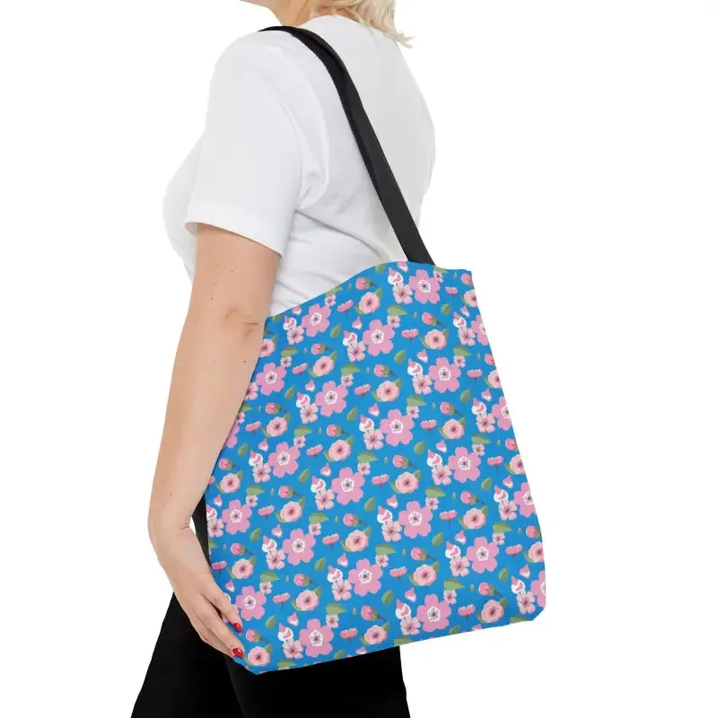Trendy Print Tote Bag with Floral Pattern