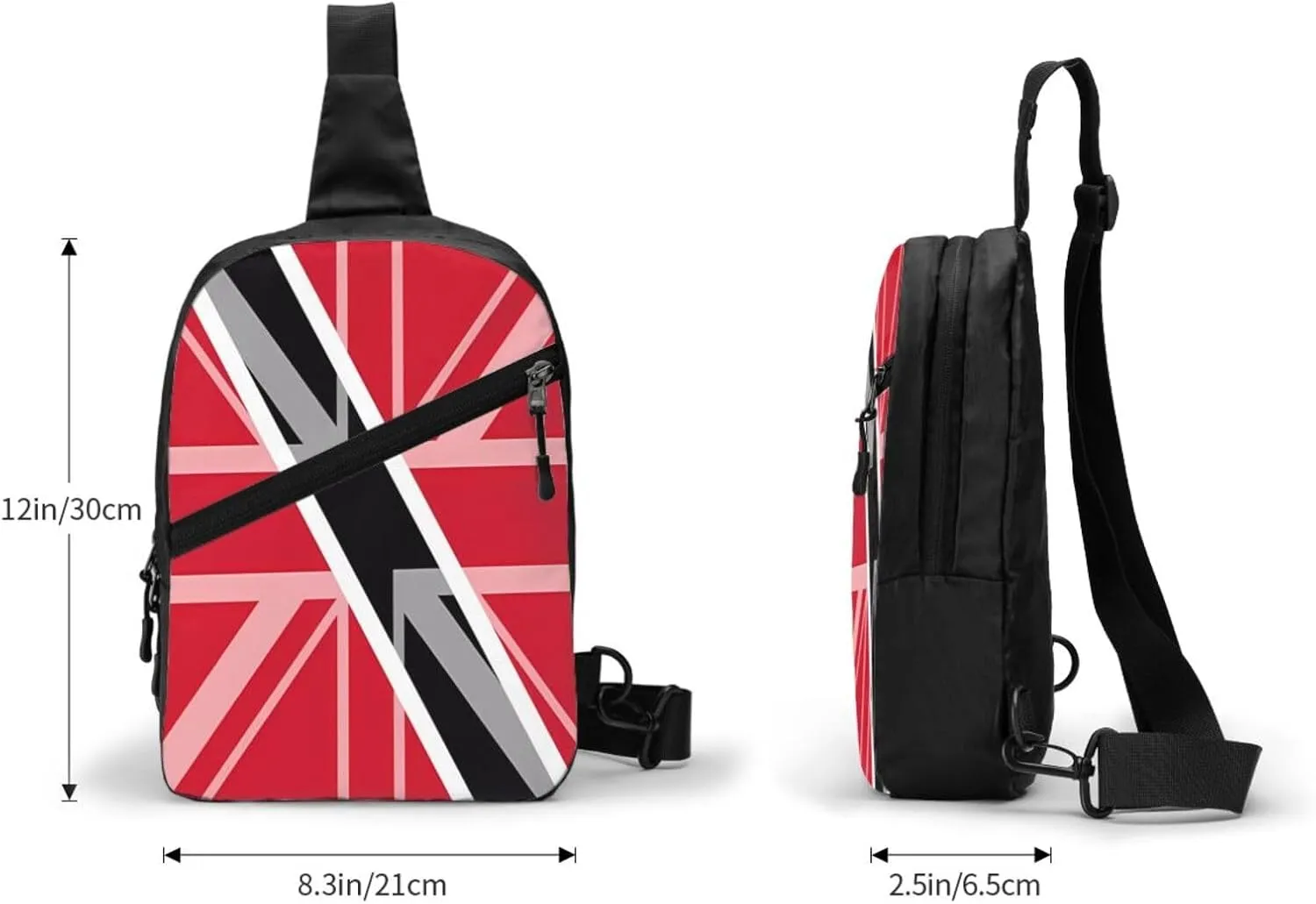 Trinidad and Tobago UK Flag Packable Crossbody Bag Portable Sling Bags Foldable Travel Daypack Reusable Sports Shoulder Backpack Diagonally Chest Bag for Workout