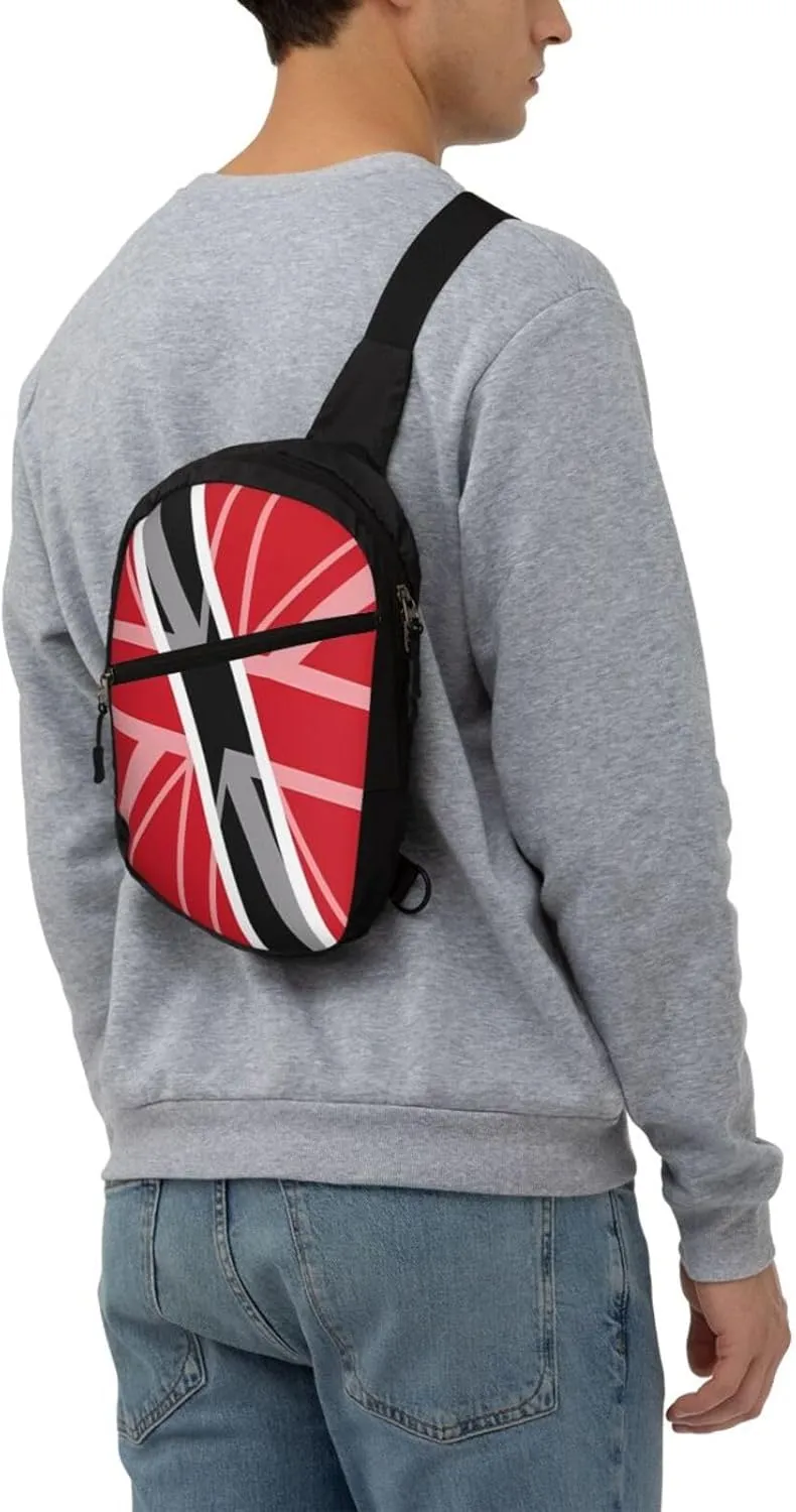 Trinidad and Tobago UK Flag Packable Crossbody Bag Portable Sling Bags Foldable Travel Daypack Reusable Sports Shoulder Backpack Diagonally Chest Bag for Workout
