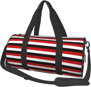 Trinidad And Tobago Yemen Flag Stripes Round Travel Duffel Bag Large Capacity Gym Sports Bags for Hiking Vacation Trips