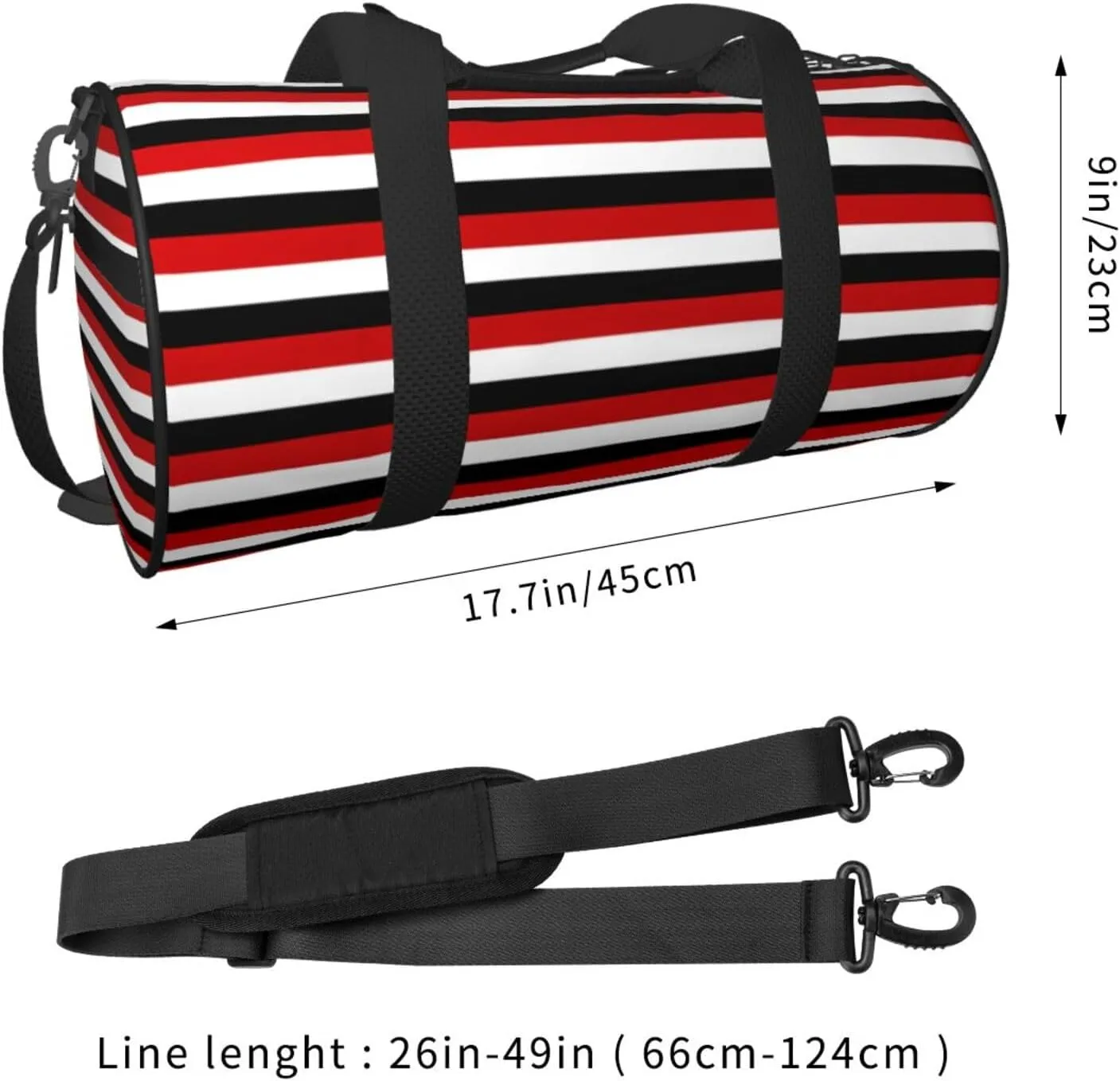 Trinidad And Tobago Yemen Flag Stripes Round Travel Duffel Bag Large Capacity Gym Sports Bags for Hiking Vacation Trips