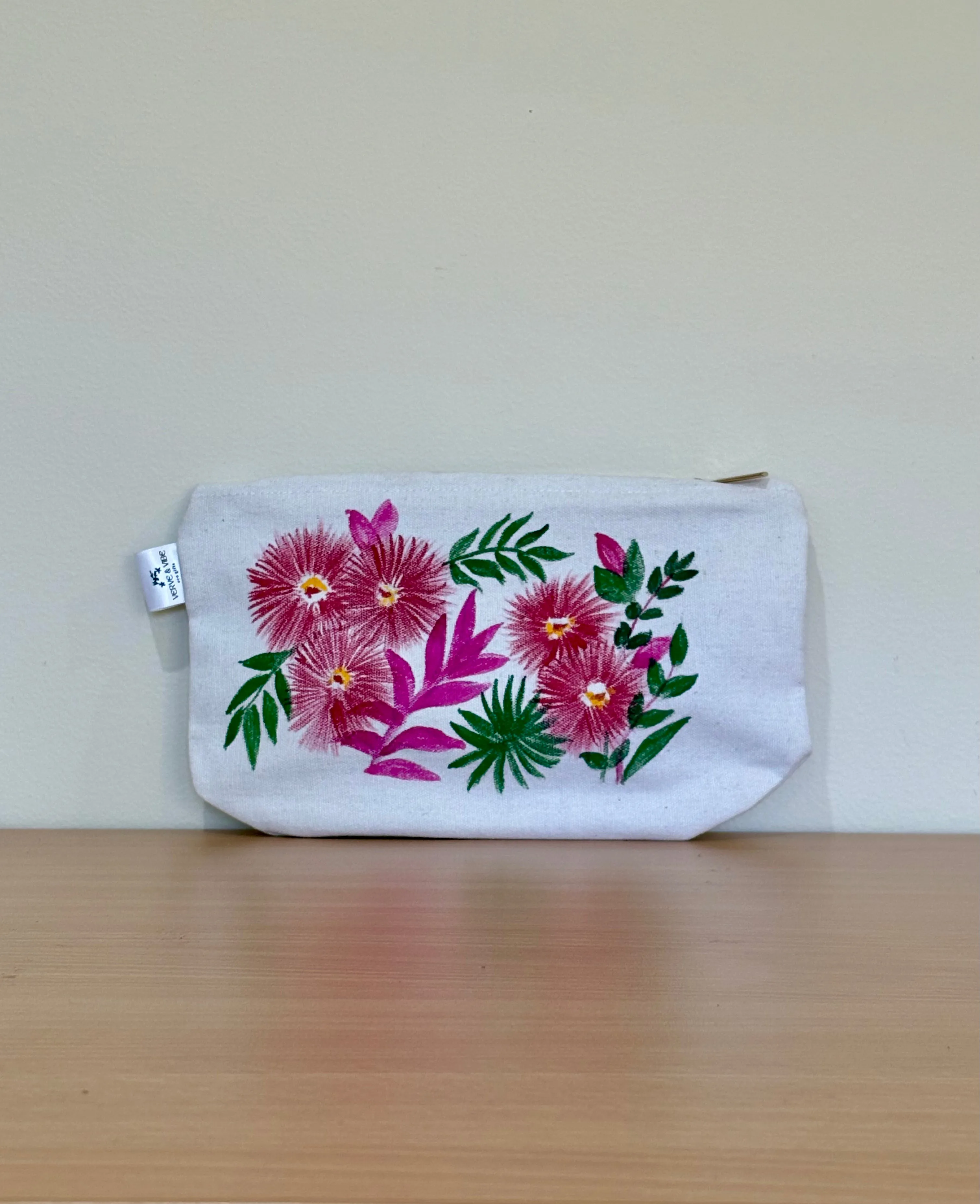 Tropical Blossoms - Hand Painted, Canvas Tote Bag