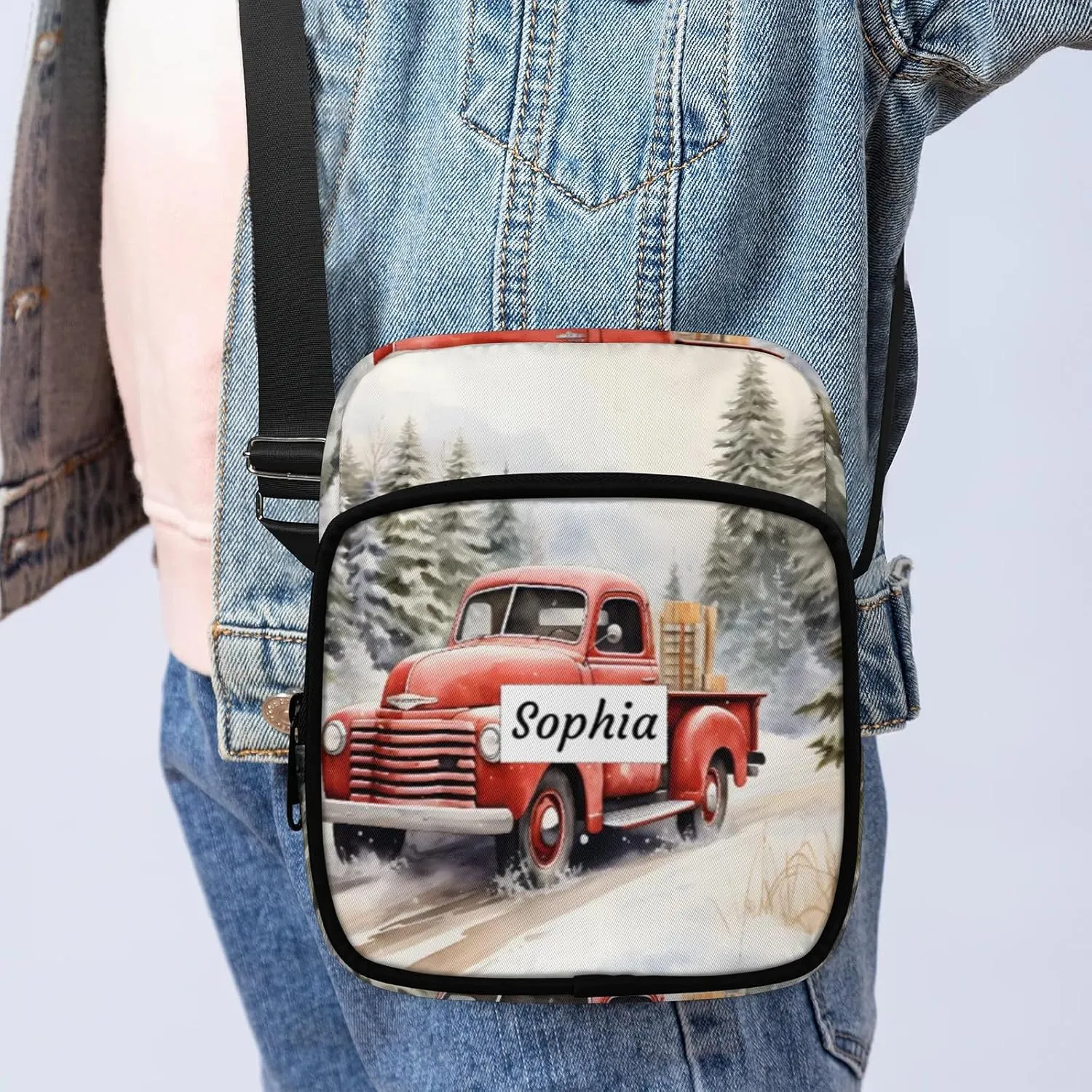 TropicalLife Personalized Crossbody Bag for Women Men Custom Name Messenger Bags