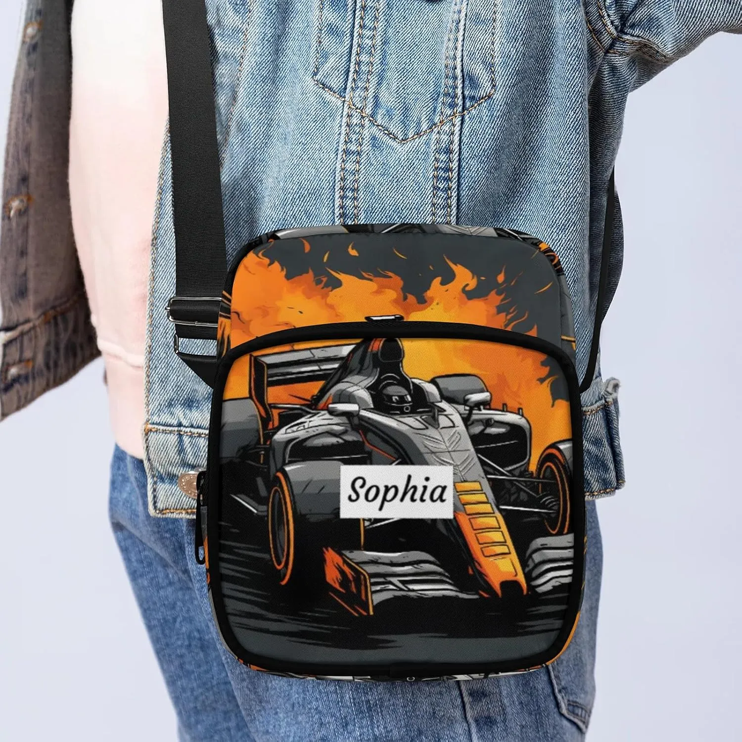 TropicalLife Personalized Crossbody Bag for Women Men Custom Name Messenger Bags