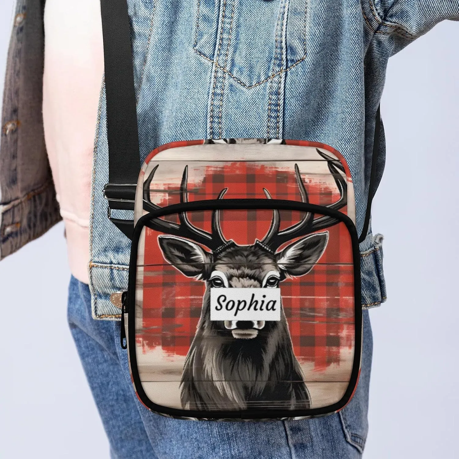 TropicalLife Personalized Crossbody Bag for Women Men Custom Name Messenger Bags