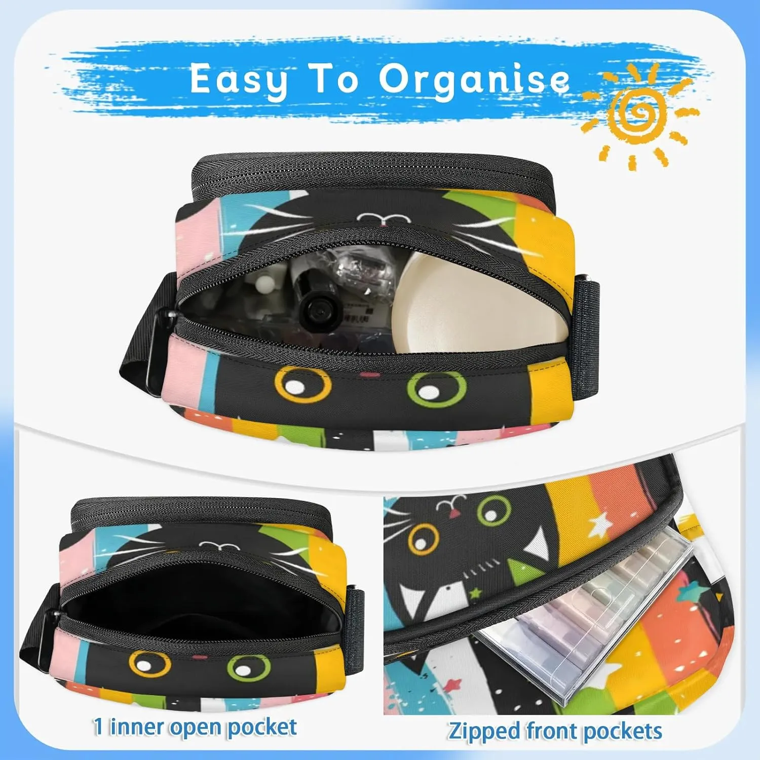 TropicalLife Personalized Crossbody Bag for Women Men Custom Name Messenger Bags