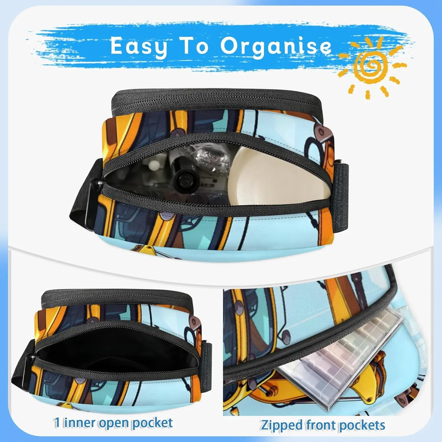 TropicalLife Personalized Crossbody Bag for Women Men Custom Name Messenger Bags