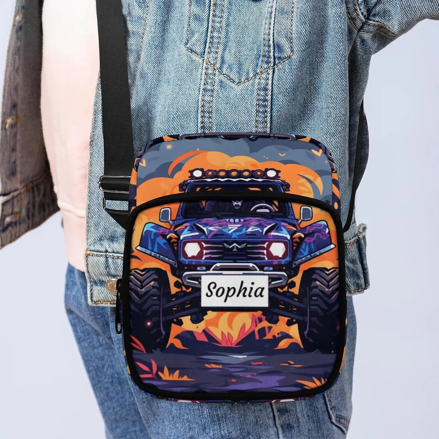TropicalLife Personalized Crossbody Bag for Women Men Custom Name Messenger Bags