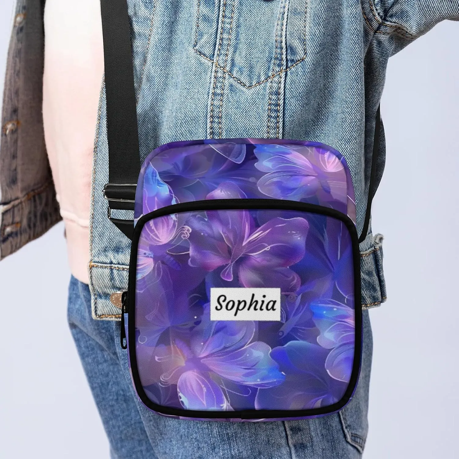 TropicalLife Personalized Crossbody Bag for Women Men Custom Name Messenger Bags