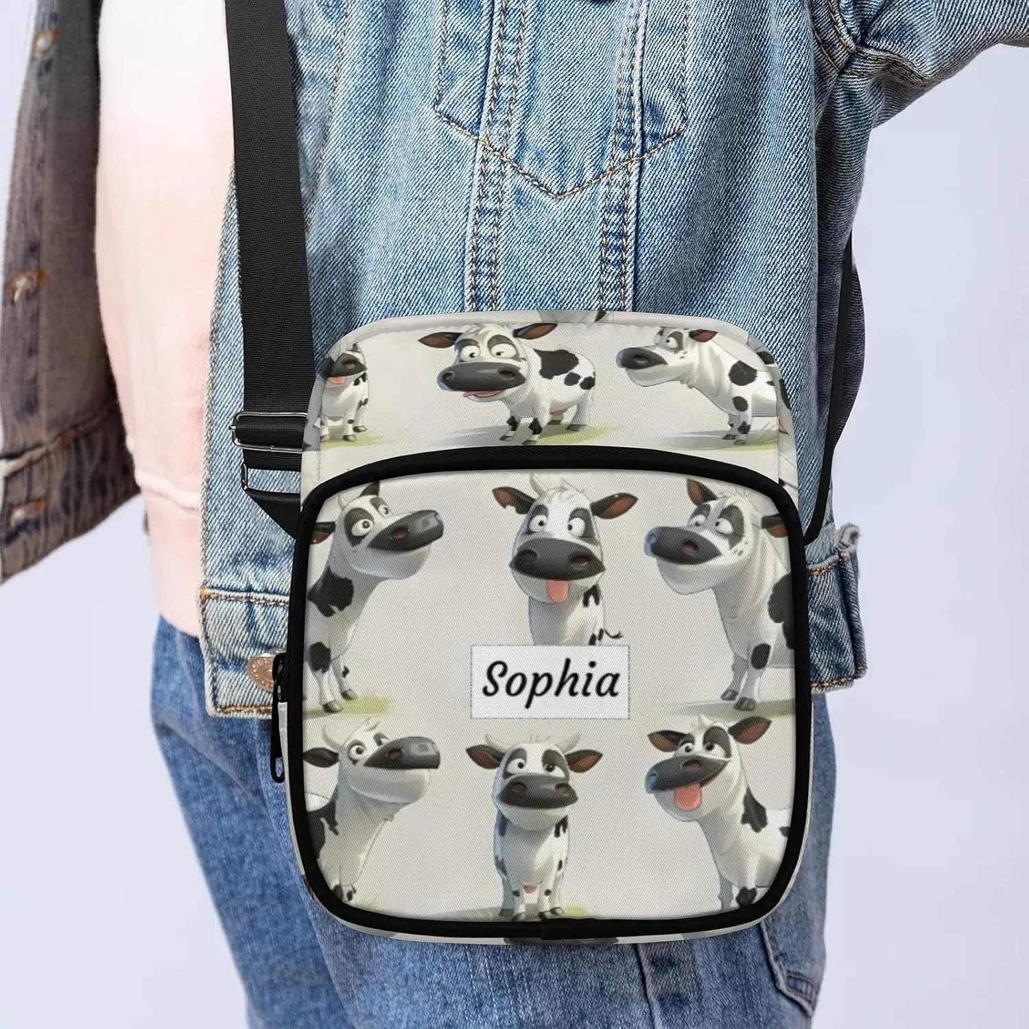 TropicalLife Personalized Crossbody Bag for Women Men Custom Name Messenger Bags