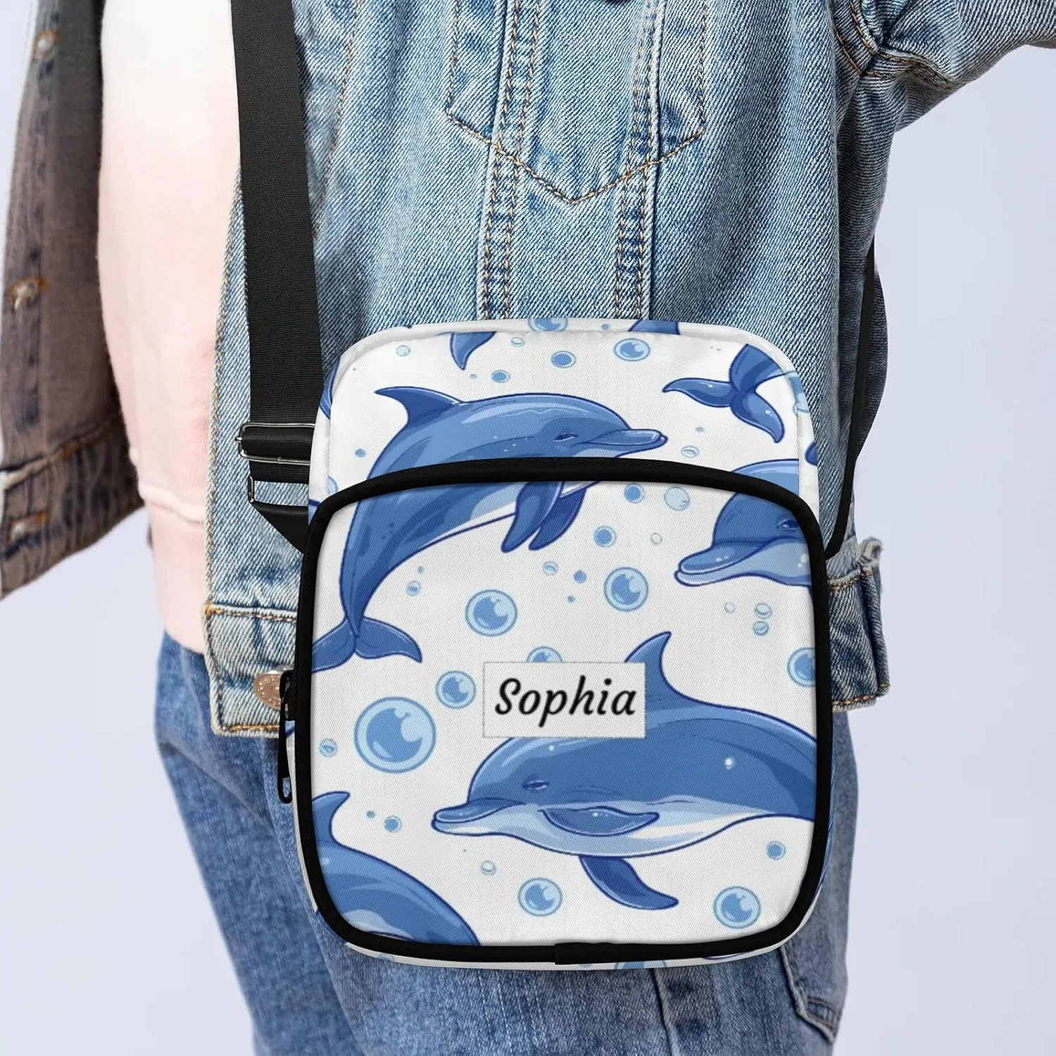 TropicalLife Personalized Crossbody Bag for Women Men Custom Name Messenger Bags