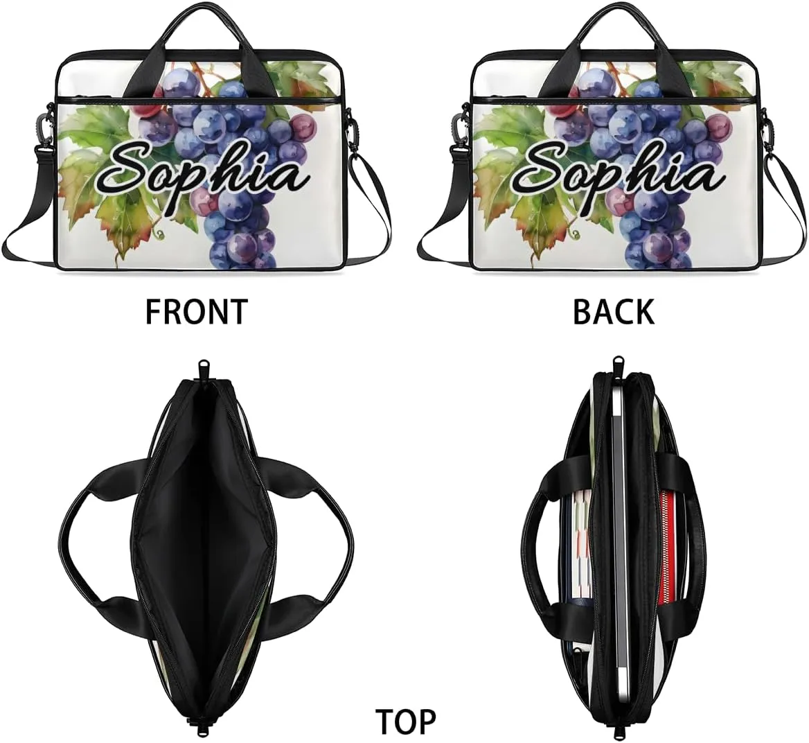 TropicalLife Personalized Laptop Bag 15 Inch Custom Sleeve Case with Handle Shoulder Strap Computer Messenger Bag