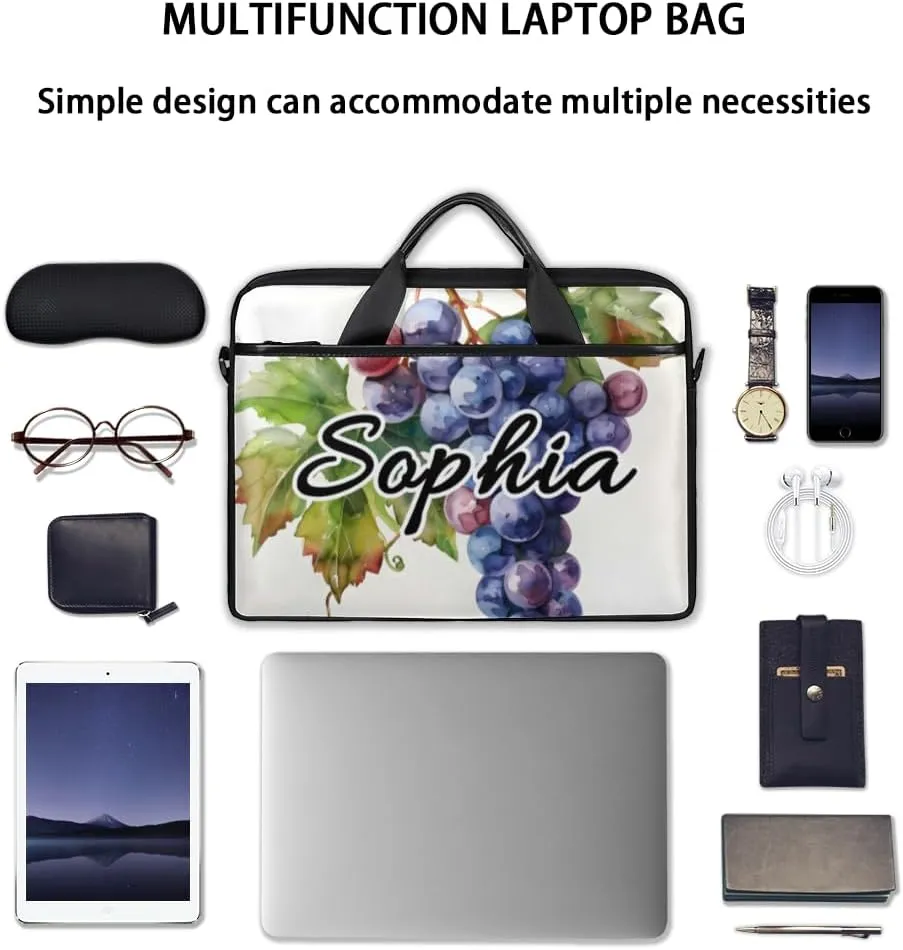 TropicalLife Personalized Laptop Bag 15 Inch Custom Sleeve Case with Handle Shoulder Strap Computer Messenger Bag