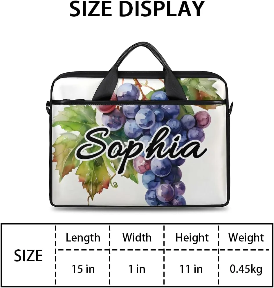 TropicalLife Personalized Laptop Bag 15 Inch Custom Sleeve Case with Handle Shoulder Strap Computer Messenger Bag