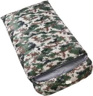 Ultralarge Double Person Sleeping Bag - 220x130CM, 1800g/2000g White Goose Down for Cold Weather Camping Comfort