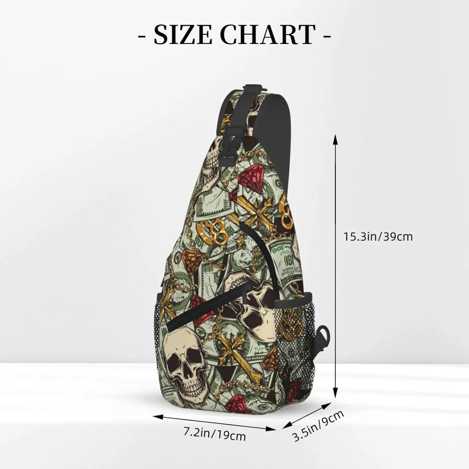 Us Bill Dollars Money Sling Backpack Chest Bag Crossbody Shoulder Bag Gym Cycling Travel Hiking Daypack For Men Women