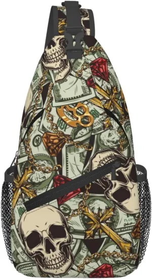 Us Bill Dollars Money Sling Backpack Chest Bag Crossbody Shoulder Bag Gym Cycling Travel Hiking Daypack For Men Women
