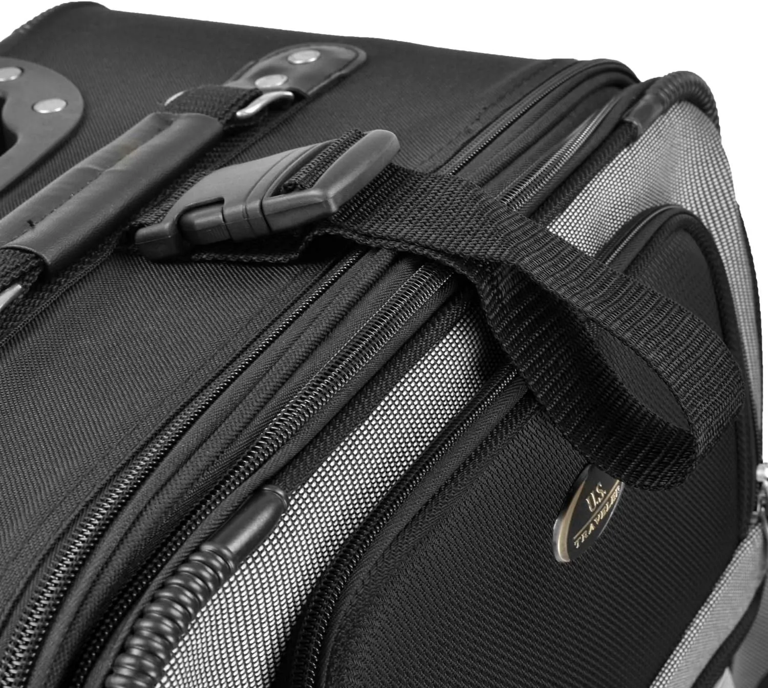 U.S. Traveler New Yorker Lightweight Softside Expandable Travel Rolling Luggage, Black Dobby, 3-Piece Set (15/21/29)