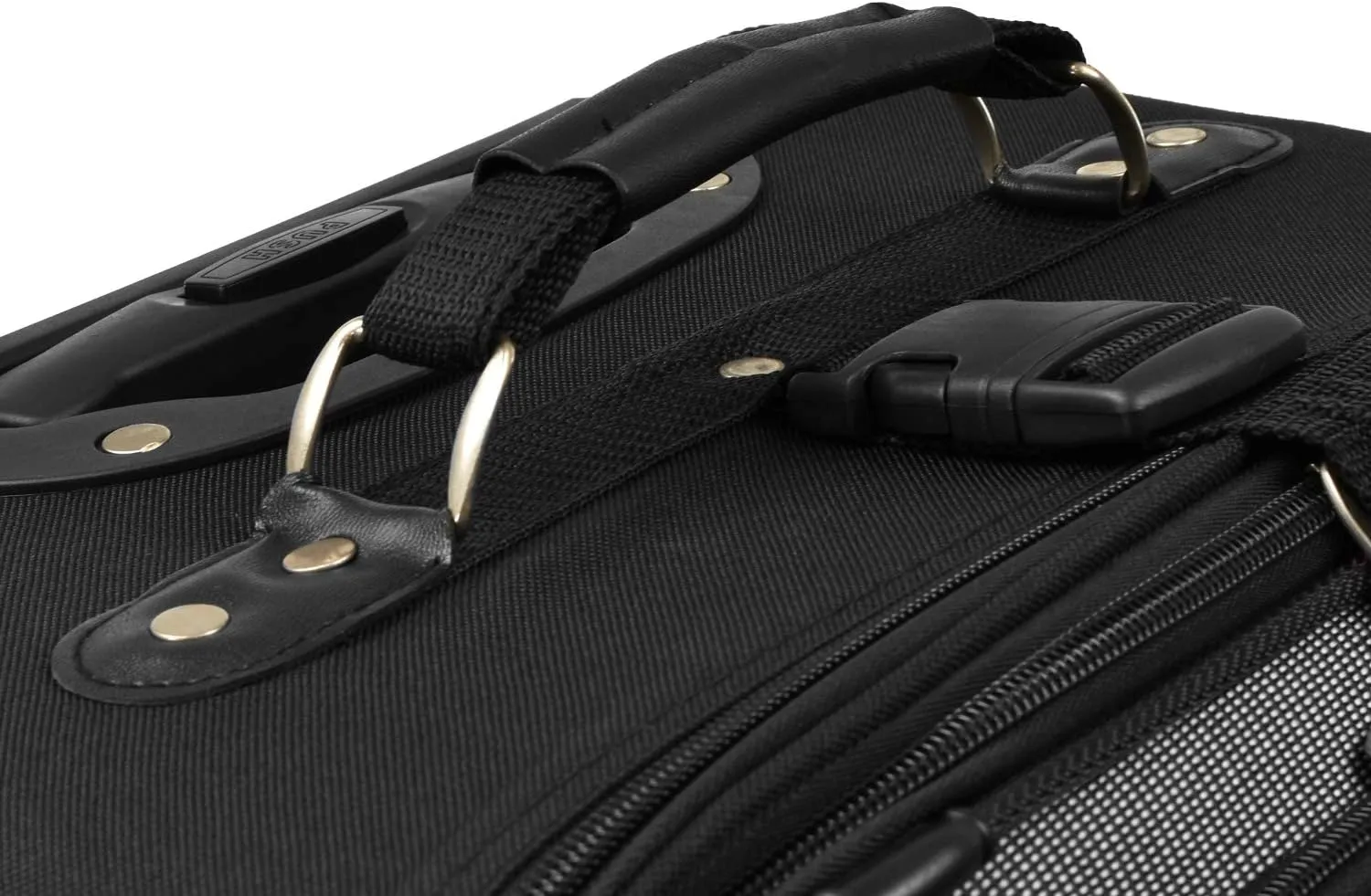 U.S. Traveler New Yorker Lightweight Softside Expandable Travel Rolling Luggage, Black Dobby, 3-Piece Set (15/21/29)