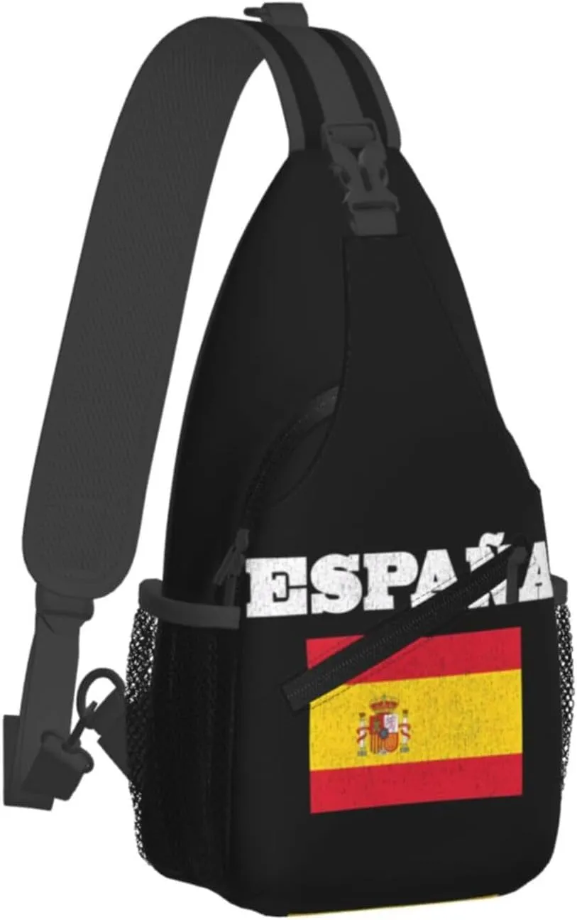 USA And Puerto Rico National Flag Sling Bag Adjustable Chest Bags Casual Crossbody Bag Travel Shoulder Backpack