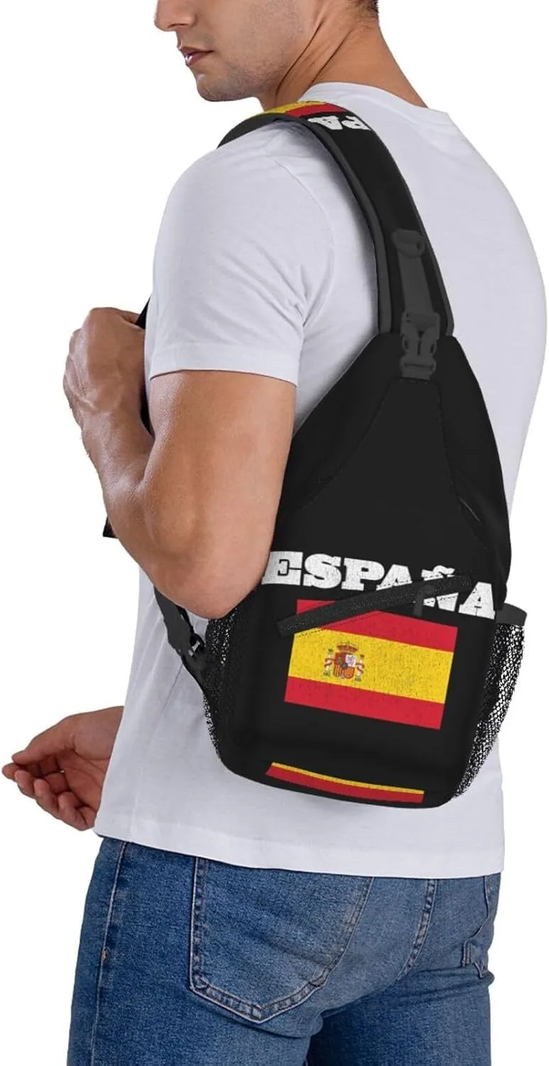 USA And Puerto Rico National Flag Sling Bag Adjustable Chest Bags Casual Crossbody Bag Travel Shoulder Backpack