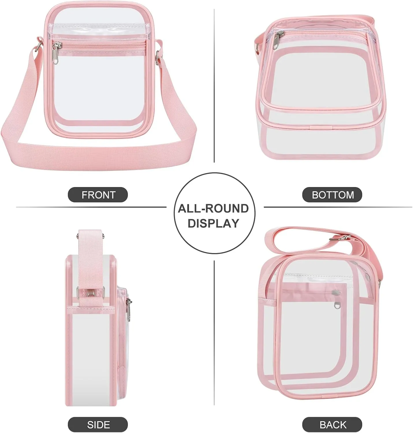 USPECLARE Clear Purse Bag for Stadium Events Clear Messenger Bag for Men and Women
