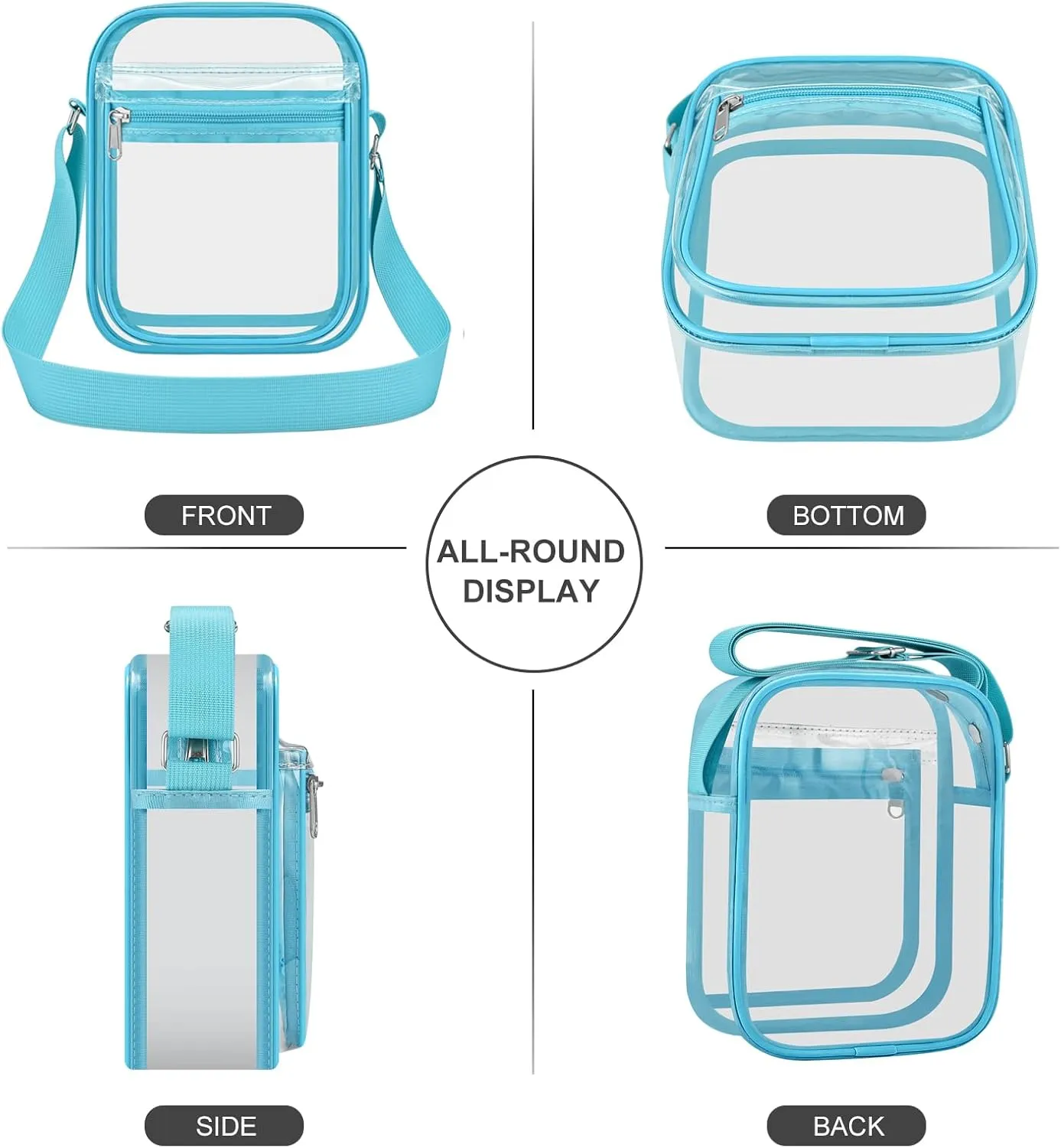 USPECLARE Clear Purse Bag for Stadium Events Clear Messenger Bag for Men and Women