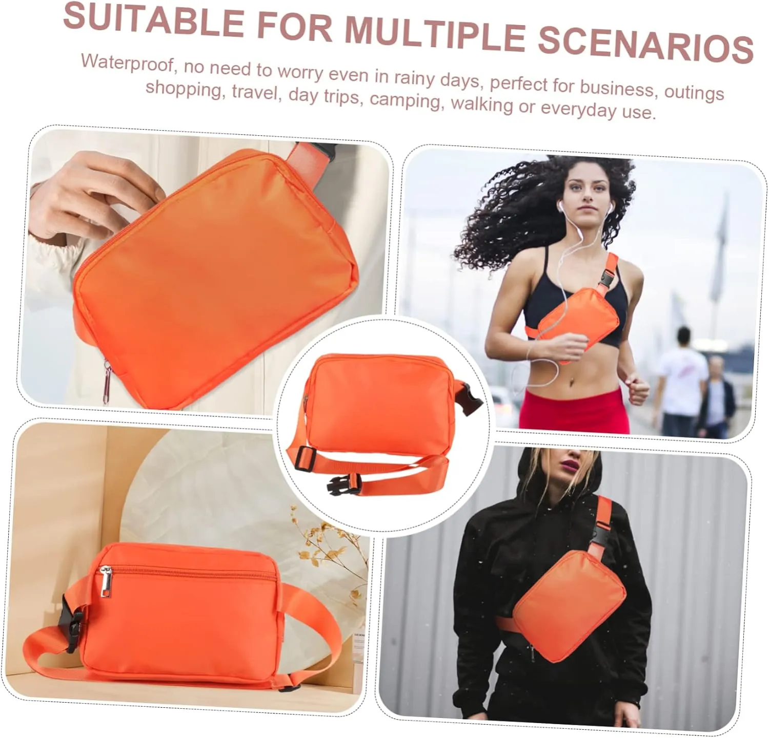 VANZACK 2pcs Lightweight Fanny Pack for Men and Women Versatile Outdoor Waist Bag Smooth Zipper for Travel Running Fitness and Hiking Activities