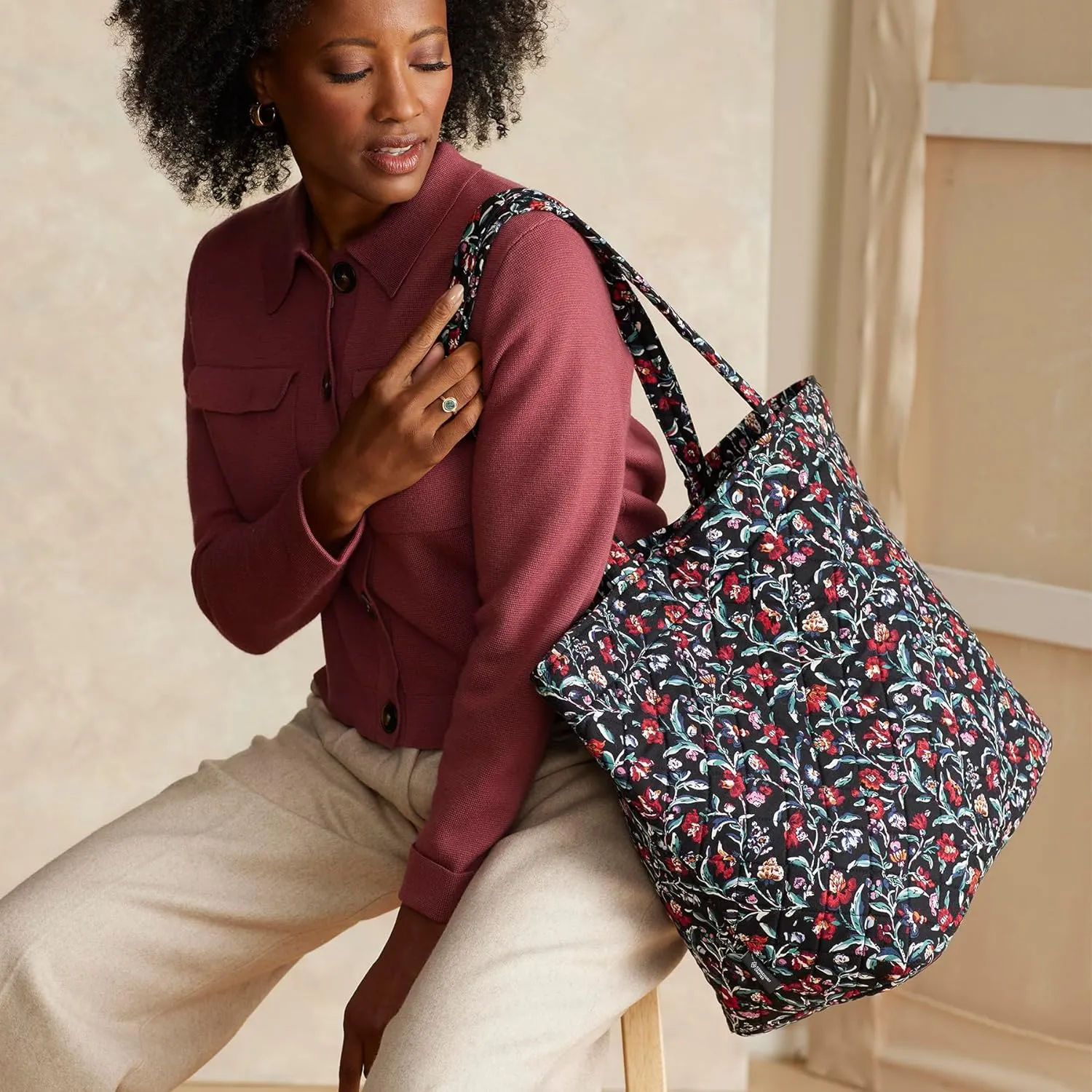 Vera Bradley Women's Cotton Small Vera Tote Bag