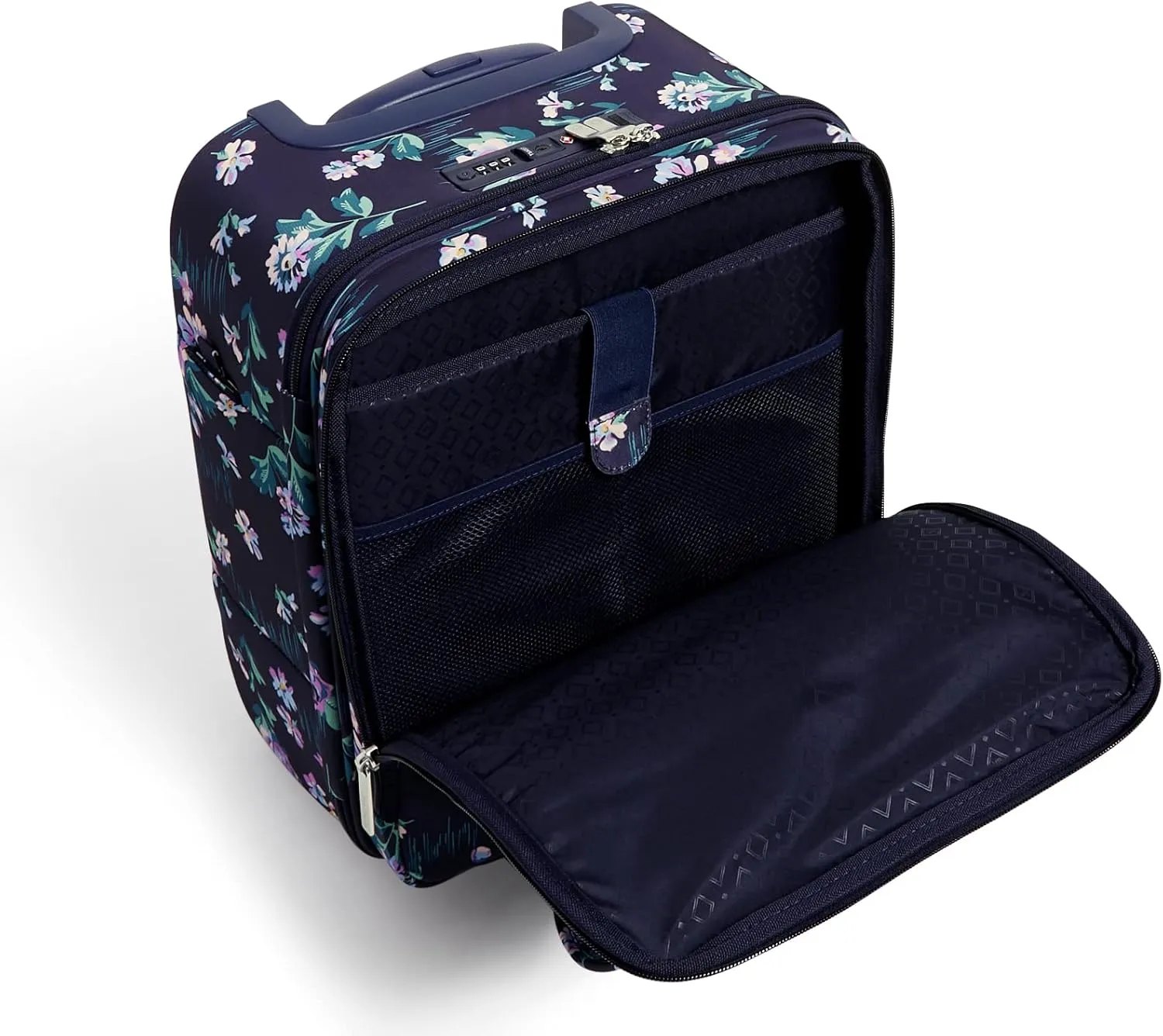 Vera Bradley Women's Softside Underseat Rolling Work Bag, Navy Garden, One Size