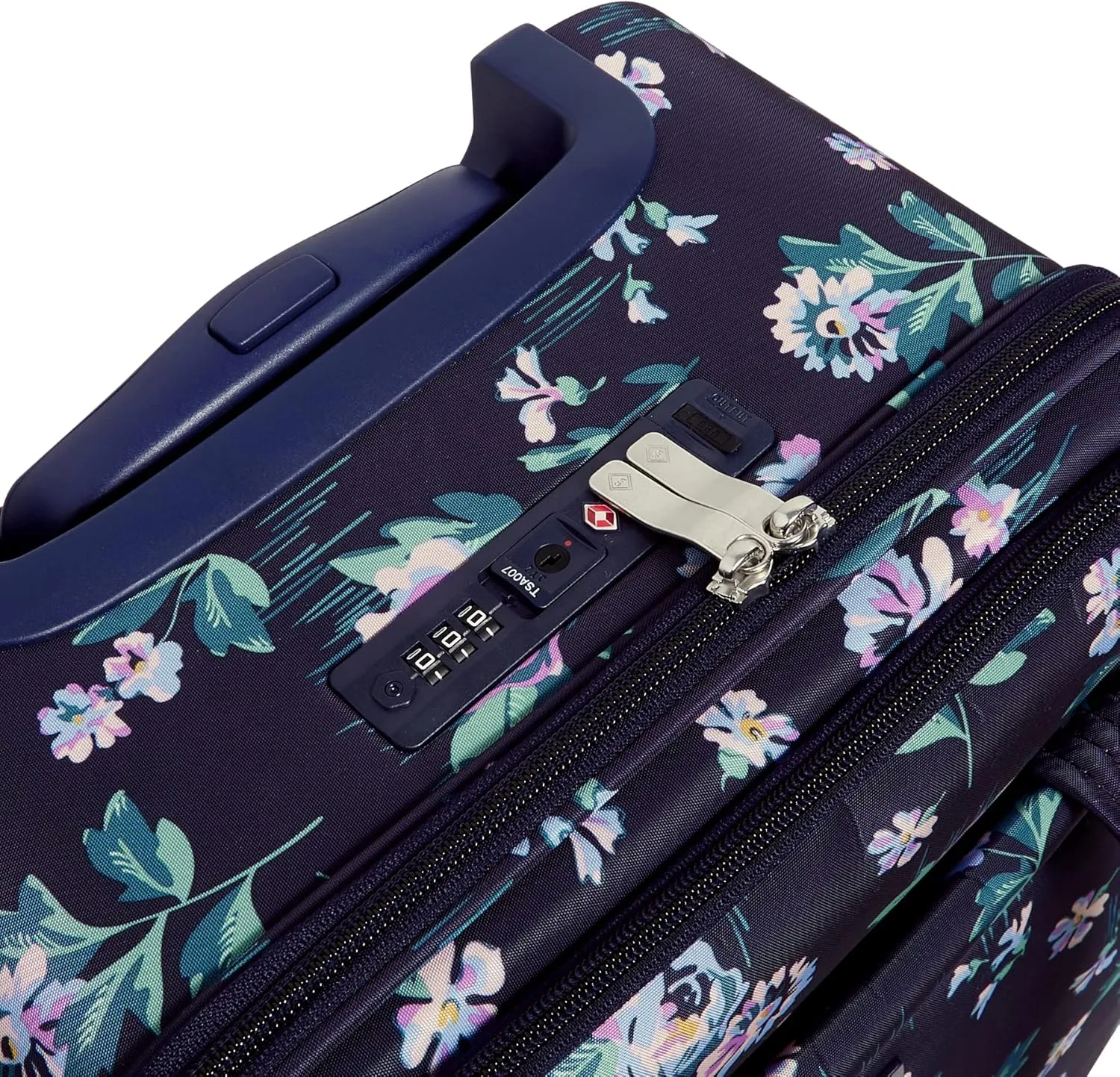 Vera Bradley Women's Softside Underseat Rolling Work Bag, Navy Garden, One Size