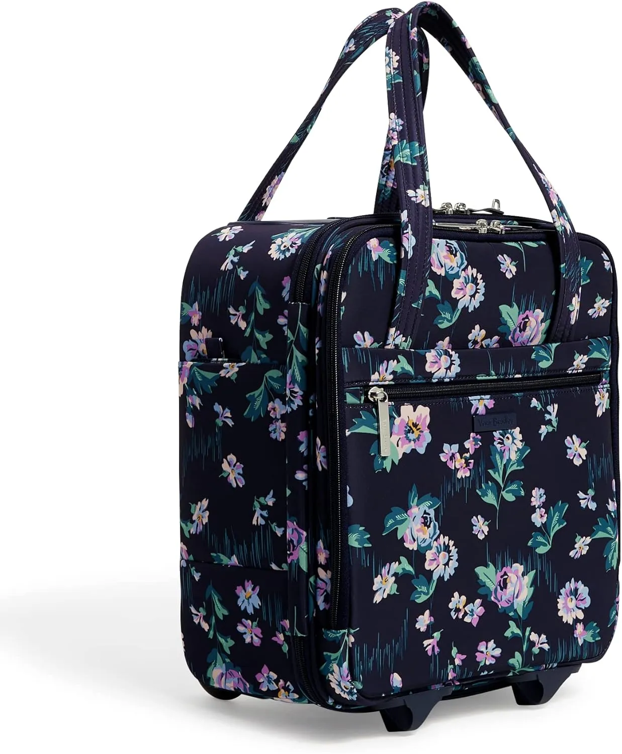 Vera Bradley Women's Softside Underseat Rolling Work Bag, Navy Garden, One Size