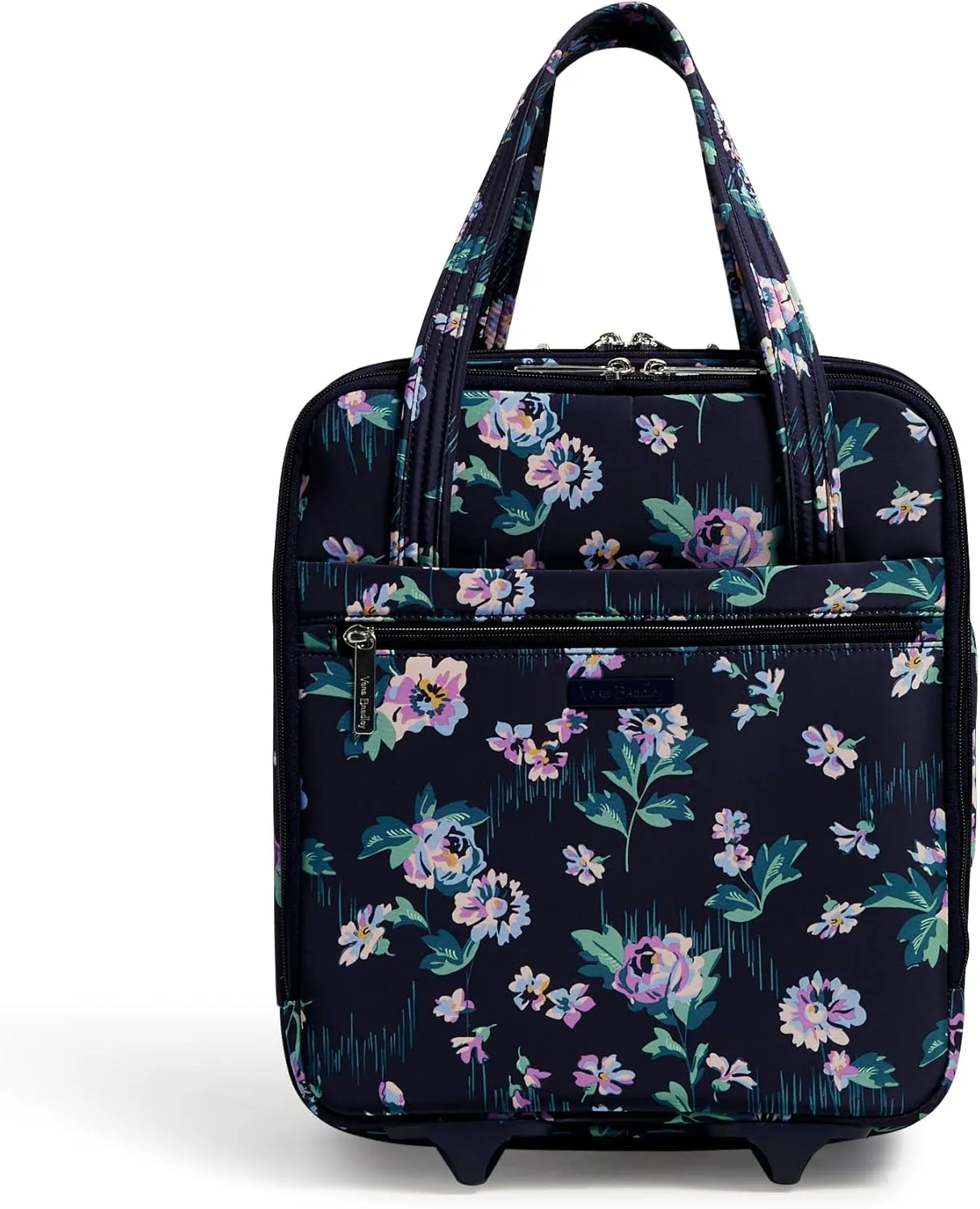 Vera Bradley Women's Softside Underseat Rolling Work Bag, Navy Garden, One Size