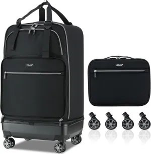 Verage Expandable Foldable Luggage Bag Collapsible Suitcases Rolling Travel Duffel Bag Lightweight Suit Case with Detachable Spinner Wheels