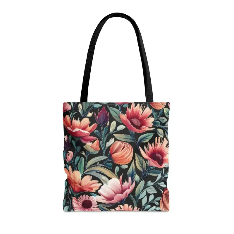 Vibrant Floral Print Tote Bag with Colorful Flowers