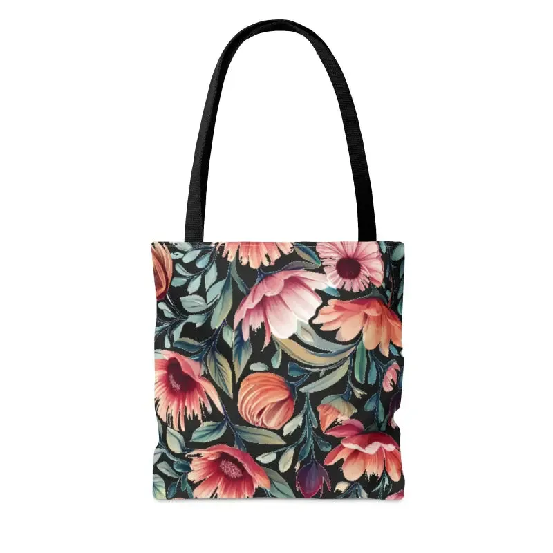 Vibrant Floral Print Tote Bag with Colorful Flowers