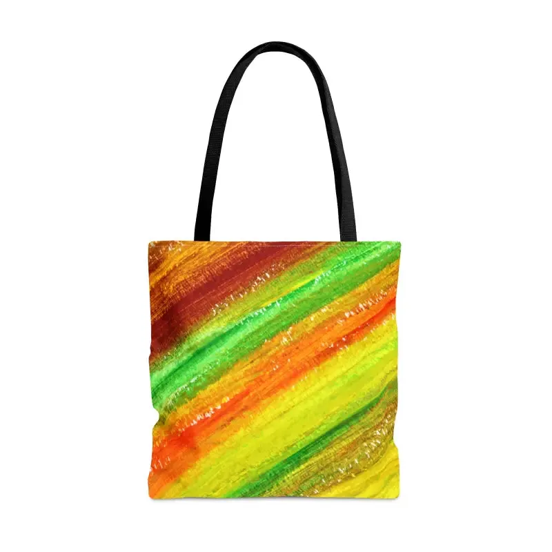 Vibrant Green Red Abstract Tote Bag for a Bold Look