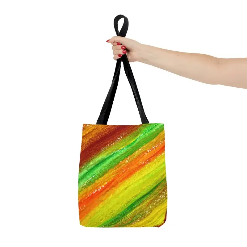 Vibrant Green Red Abstract Tote Bag for a Bold Look