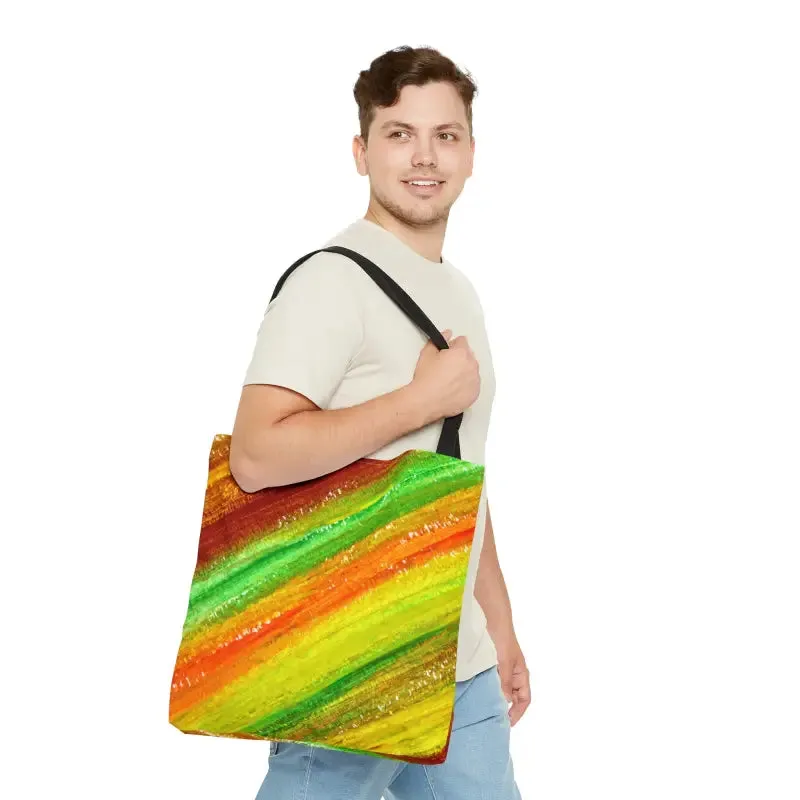 Vibrant Green Red Abstract Tote Bag for a Bold Look