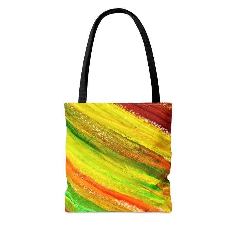Vibrant Green Red Abstract Tote Bag for a Bold Look