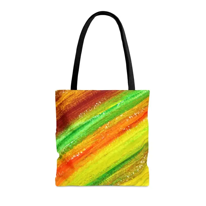 Vibrant Green Red Abstract Tote Bag for a Bold Look