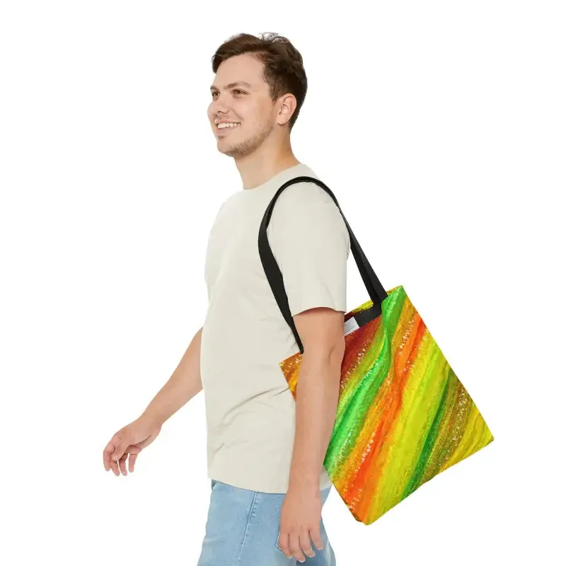 Vibrant Green Red Abstract Tote Bag for a Bold Look