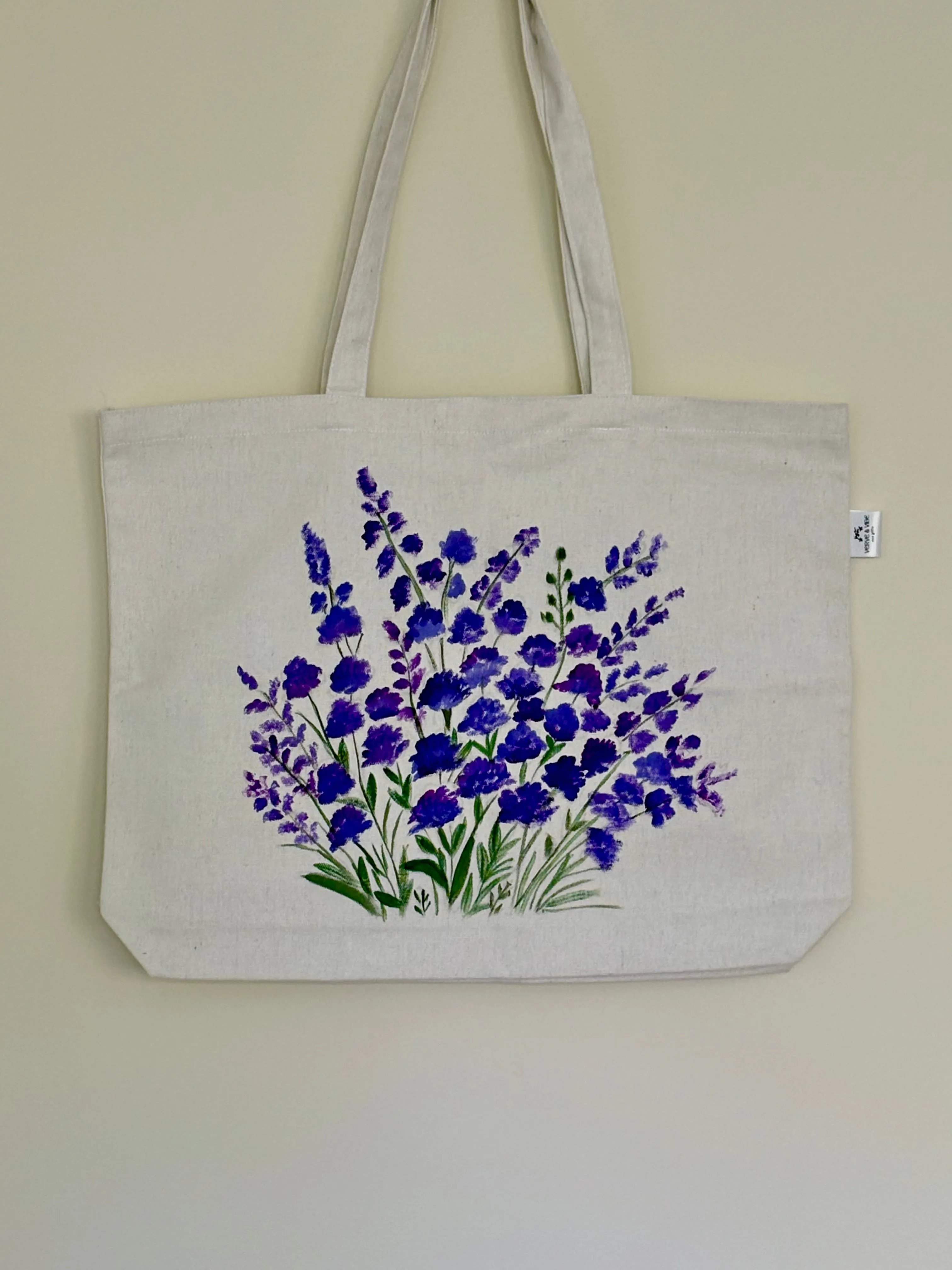 Vibrant Violets - Hand Painted, Canvas Tote Bag